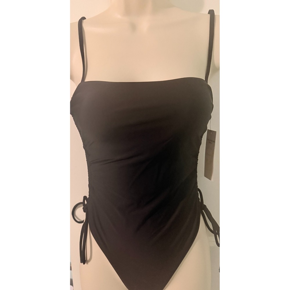 NWT No Boundaries Black 1-Pc Swimsuit Cheeky High Leg XS (0-2)